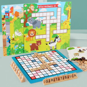 New Children's Early Education Puzzle Spelling Word Crossword Game English Alphabet Cognition Wooden Puzzle Toy