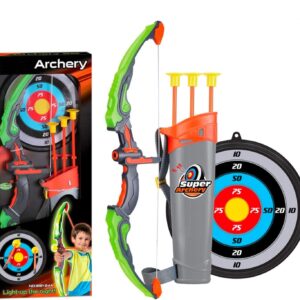 1-piece set of children's archery and target, suction cup toy arrow and barrel, LED luminous children's archery set toy, suitabl